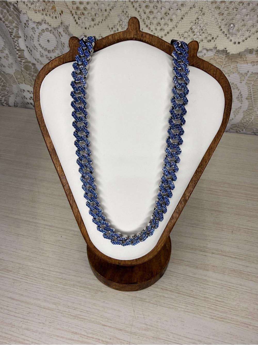 Invicta elements men’s drip chain necklace, ice blue mink